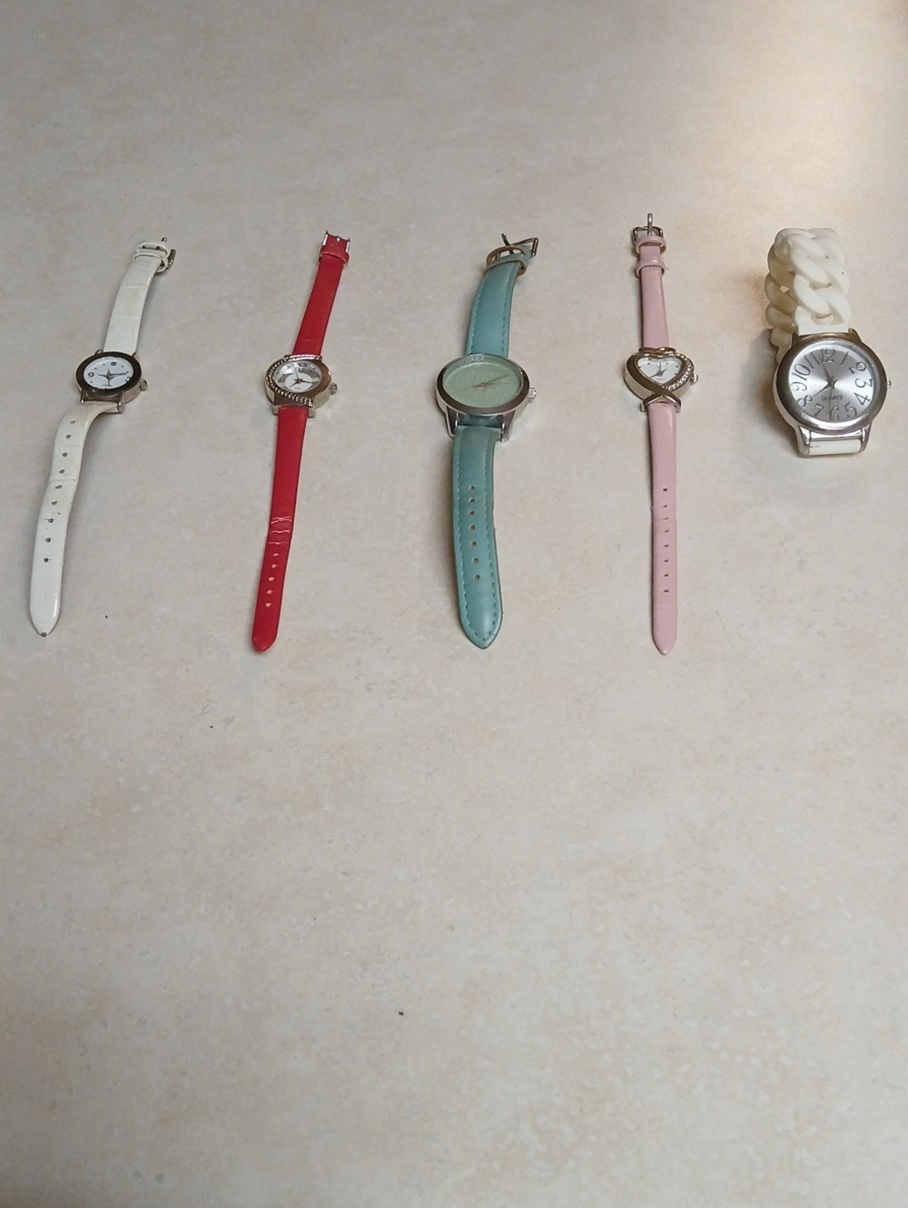 Assorted AVON Women's Fashion Watches - Pastel White, Red, Mint, Pink, Cream